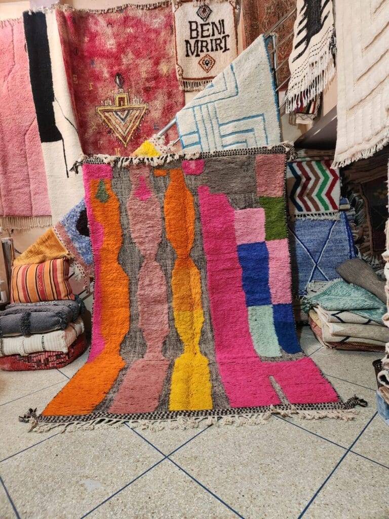 Tapis Beni Ourain fait main par la Coopérative Bnimrir